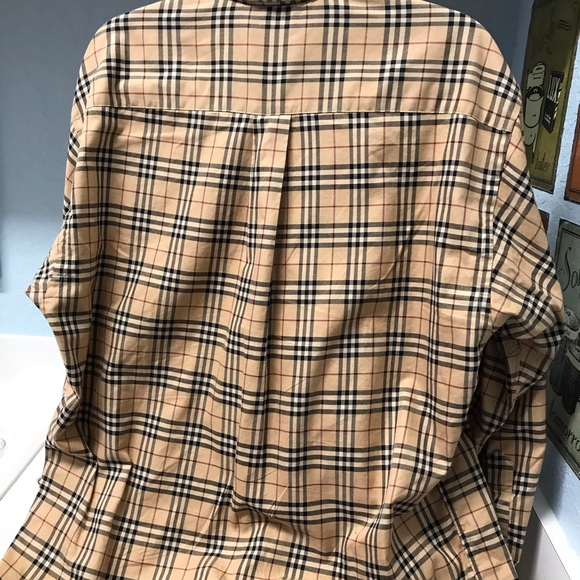 Burberry Beige and Black Plaid Men's Shirt - Picture 4 of 6